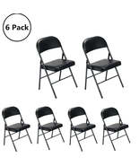 Folding Chairs Cushioned Padded Seat 6 Pack Durable Comfort For - $216.99