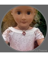 Red Rhinestone Heart Doll Necklace • 18 Inch Fashion Doll Jewelry - £4.64 GBP