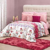 Chloe Flowers Blanket With Sherpa Softy Thick & Warm & Sheet Set 9 Pcs King - $158.39