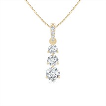 ANGARA Lab-Grown 0.5 Ct Graduated Round Diamond Pendant Necklace in 14K Gold - £681.84 GBP