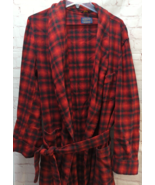 FLAWS Pendleton Robe Men XL Red Plaid vintage Bathrobe for repair - £31.25 GBP