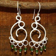 Solid 925 Silver Natural Peridot Gemstone Handmade 2&quot; Earring Women&#39;s Jewelry - £4.59 GBP