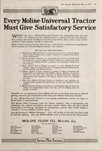 1919 Print Ad Moline Universal Tractors Purchase Includes Satisfactory Service - £15.55 GBP