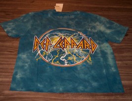 Women&#39;s Teen Juniors Def Leppard Tie-Dye Band Skimmer T-shirt Medium New - £15.82 GBP