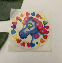 Vintage Lisa Frank Unicorn Sticker Sheet 80s Rainbow Circle Hearts Pony - £18.24 GBP