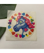 Vintage Lisa Frank Unicorn Sticker Sheet 80s Rainbow Circle Hearts Pony - $22.76