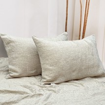 2 Pack 100% French Linen Standard Pillowcases, Breathable And Cooling Washed Yar - £49.99 GBP