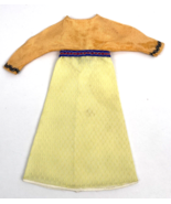 Vintage Premier Barbie Clone Doll Clothes Dress Gown Velvet Ribbon Yellow - £97.95 GBP