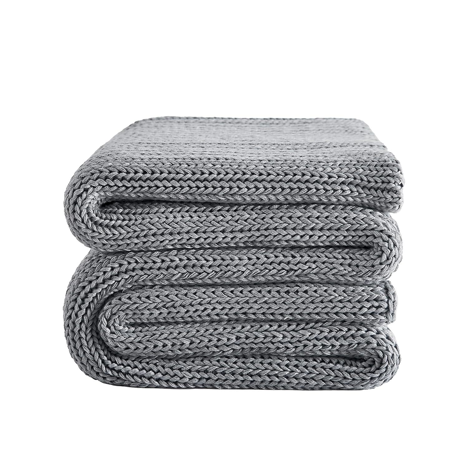 Knitted Weighted Blanket - 60"X80" 15Lbs Cooling Chunky Knit Heavy Blanket For A