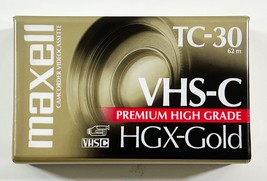 Maxell TC-30 VHS-C Premium High Grade HGX-Gold Camcorder Videocassette B... - £4.74 GBP