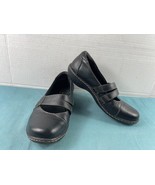 Clarks Mary Jane Flats Women 6M Ashland Twist Shoes Black Leather Slip O... - $360.37 MXN