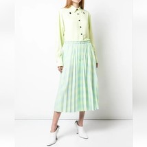 Proenza Schouler Georgette Skirt Blue Green Small Pleated Tie Dye NWT - £62.66 GBP