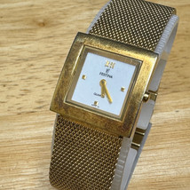 VTG Festina Quartz Watch Women Gold Plated Square mesh Band Analog New Battery - $26.59