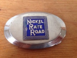 Vintage Nickel Plate Road Railroad Train Enamel Oval Chunky Belt Buckle ... - $125.00