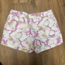 Ann Taylor LOFT Womens Linen Blend Shorts Size 6 Pink Floral Patterned S... - $23.76