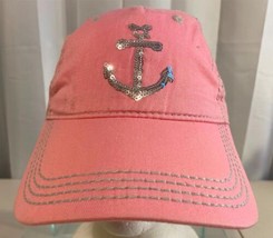 Disney Cruise Line Pink Ball Cap W/Silver Sequin Anchor In Front - £23.34 GBP