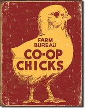 Farm Bureau Chick CO-OP Chicken Vintage Retro Kitchen Wall Decor Metal Sign - £12.45 GBP