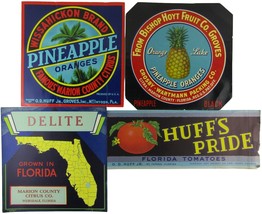 Lot of 6 Florida Delite Citrus 1950 Marion County Citrus Co. Crate Label... - £9.00 GBP