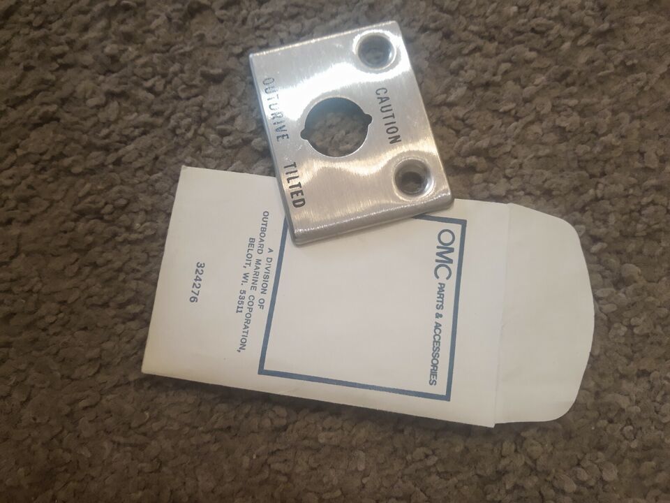 OEM NOS OMC Evinrude Marine Engine Outdrive Tilted Switch Cover Plate # ... - $18.99