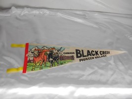 Old Vtg CANADA BLACK CREEK PIONEER VILLAGE  FELT PENNANT Flag Travel Sou... - $19.79