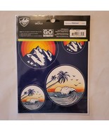 Auto Drive Window Decals Colorful Mountains Waves Outdoors 4 Pack New Un... - £3.13 GBP