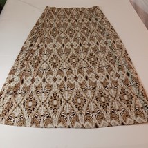 Ruby Rd. Elastic Waist Women's Brown & Beige Geometric Long Skirt Size XL image 2