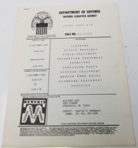 Department of Defense Logistics Agency 1981 Auction Catalog Military Surplus - £14.81 GBP