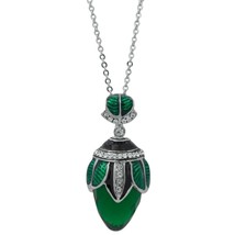 Regal Raindrop: 20-Inch Green Crystal Water Drop Egg Pendant Necklace - £25.56 GBP