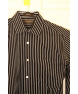 JOSEPH ABBOUD Boys 18 Striped Spread Collar Button Up Dress LS Shirt Bla... - $267.12 MXN