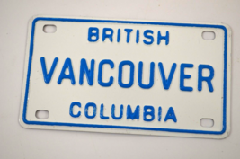 Vancouver British Columbia Souvenir License Plate Miniature Bike Metal B... - $7.22