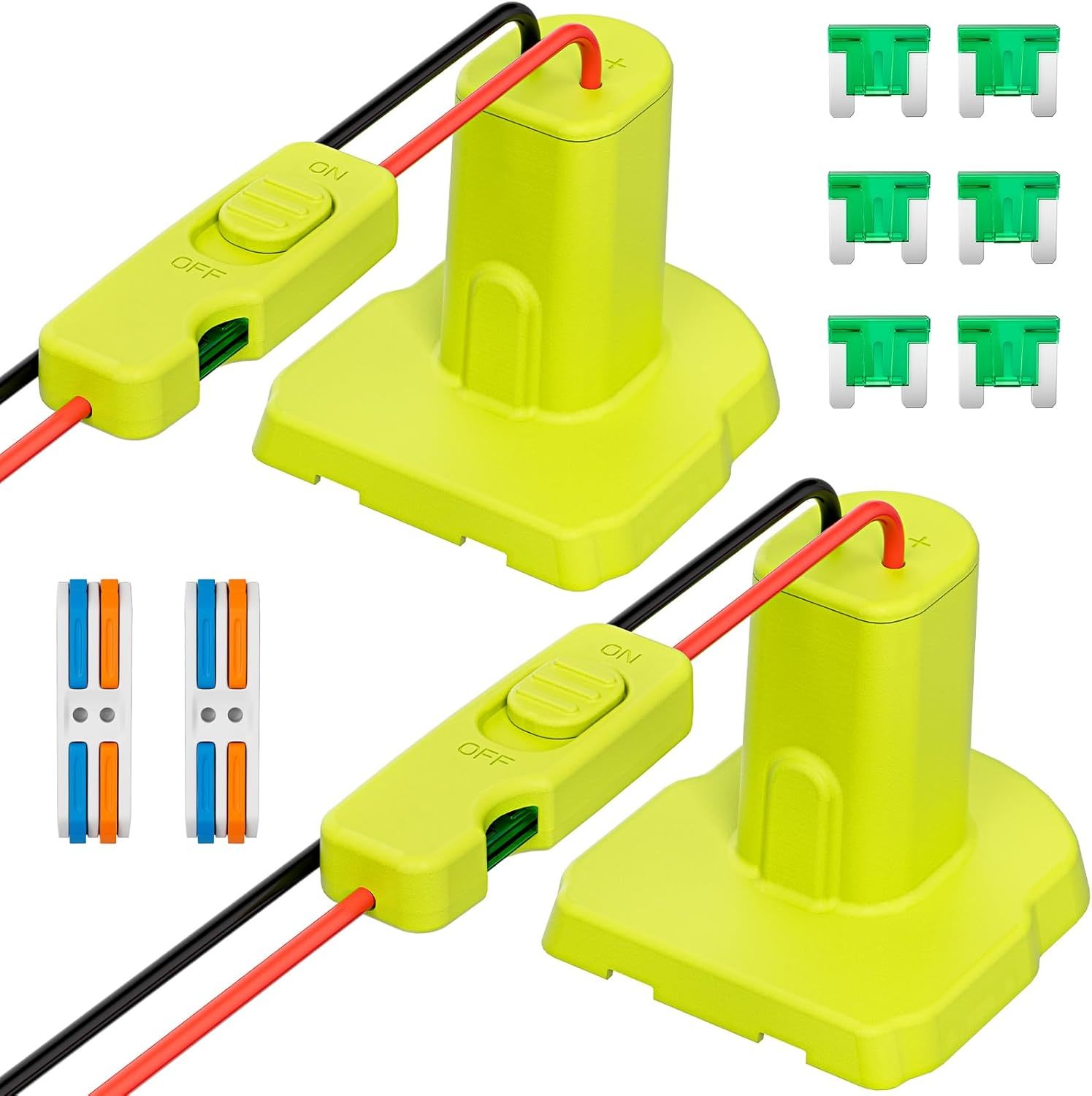 2 Packs Power Wheels Adapter For Ryobi 18V Battery With Fuses & On/Off, Diy Use - $37.99