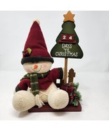 Countdown Days &#39;til Christmas w Snowman Plush Wooden Base Tree Numbers A... - £18.41 GBP