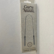 Guru Nada Tongue Scraper Stainless Steel Tongue Cleaner 2 Pack with Trav... - £7.85 GBP