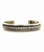 Vtg Signed Sterling Tahe Navajo Native American Twisted Rope Cuff Bracel... - €132,35 EUR