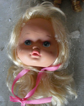 Vintage 1988 Vinyl Mattel Blonde Girl Doll Head 3 1/2" Tall - $17.82