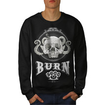 Wellcoda Burn Funk Skull Mens Sweatshirt, Street Fight Casual Pullover Jumper - £24.11 GBP+