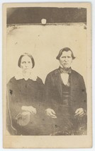 CIRCA 1860&#39;S CDV of Older Stern Looking Married Couple Victorian Dress &amp; Suit - £7.56 GBP