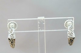 Lois Hill Sterling Granulated Graduated Square Hoop Earrings - $100.00