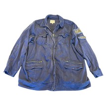 Torrid Jacket Womens Size 2X Blue Full Zip Utility Field Coat Sequin Beaded - £18.14 GBP