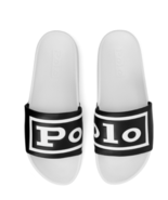Polo Ralph Lauren Men&#39;s Slides Size 9  Beach Pool Sandals Black/white NWT - £65.00 GBP