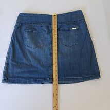 S.C. & Co. Denim Skort Women’s Blue Size Large Pull-On Stretch Mini Denim Skirt image 8