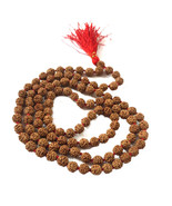 108 Bead 5 faced Original Rudraksha Rosery Garland or Mala for Wearing a... - £29.91 GBP