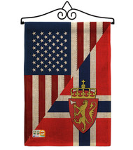 US Norway Friendship Burlap - Impressions Decorative Metal Wall Hanger Garden Fl - £27.14 GBP