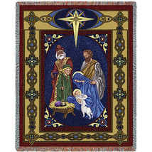70x54 NATIVITY Jesus Religious Christmas Holiday Tapestry Afghan Throw B... - £49.82 GBP