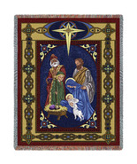 70x54 NATIVITY Jesus Religious Christmas Holiday Tapestry Afghan Throw B... - $63.36