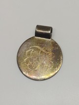 Vintage Sterling Silver 925 Monogram Circle Pendant - $14.99