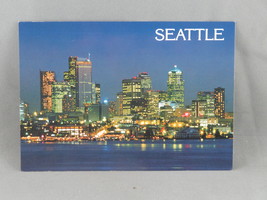 Vintage Postcard - Seattle Business District at Night - IAAC Inc. - £11.80 GBP