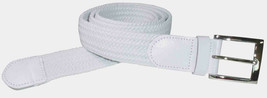 4001 1.5&quot; WIDE PURE WHITE ELASTIC BRAIDED STRETCH GOLF BELT FOR MEN - £9.58 GBP+