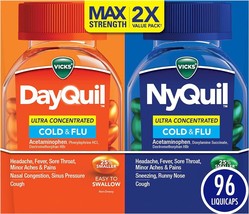 Vicks DayQuil &amp; NyQuil Combo Pack, Ultra Concentrated Cold and Flu Medicine, Day - £33.57 GBP