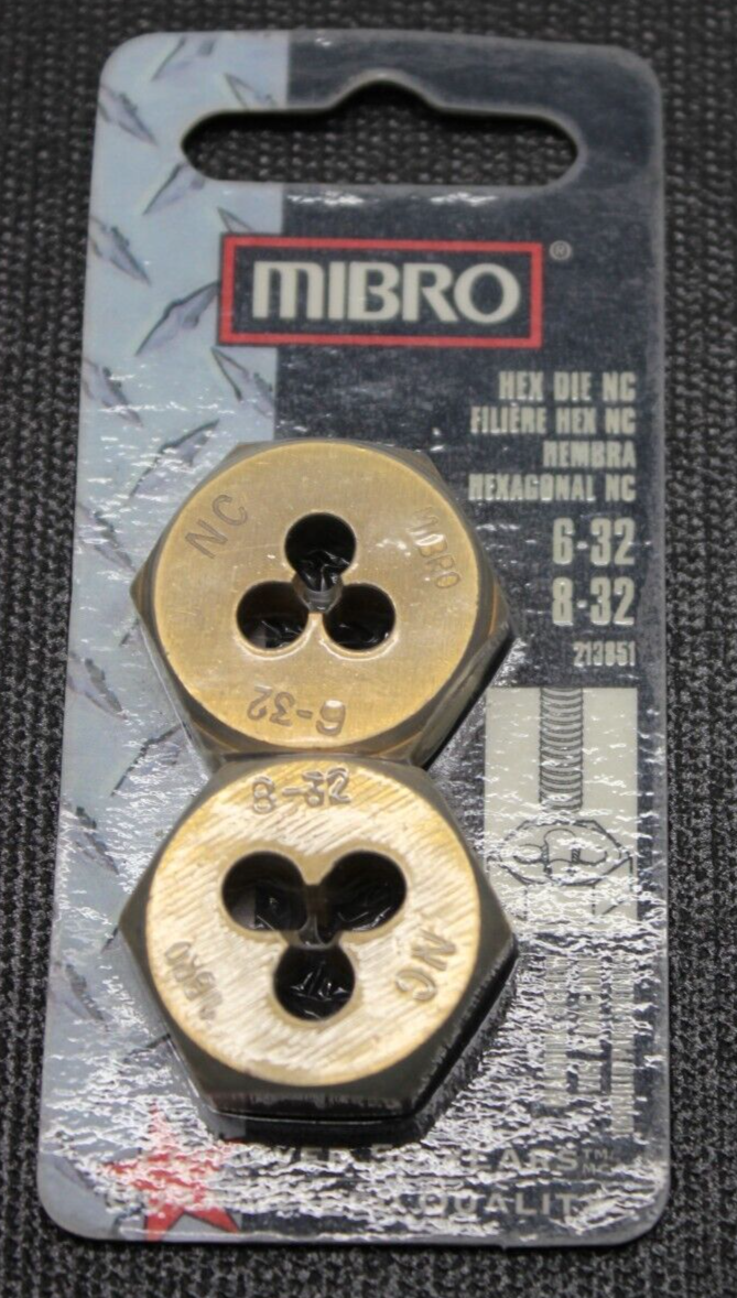 MIBRO Steel Hex Dies 6-32 and 8-32 NC Machine Screw (bn) - $5.00
